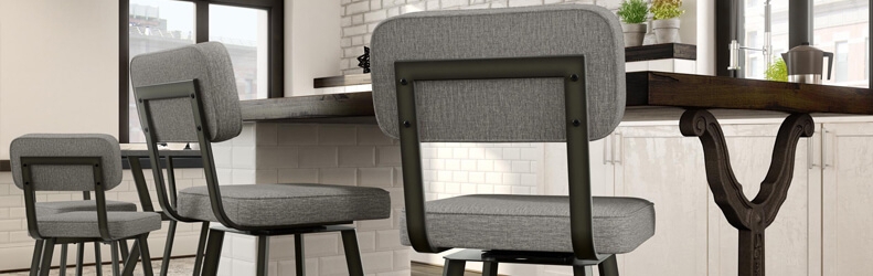 Spectator Height Bar Stool Industrial Metal Gray Swivel