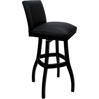 Swivel Bar Stool Matte Black Finish Monochrome Flared Legs Tall