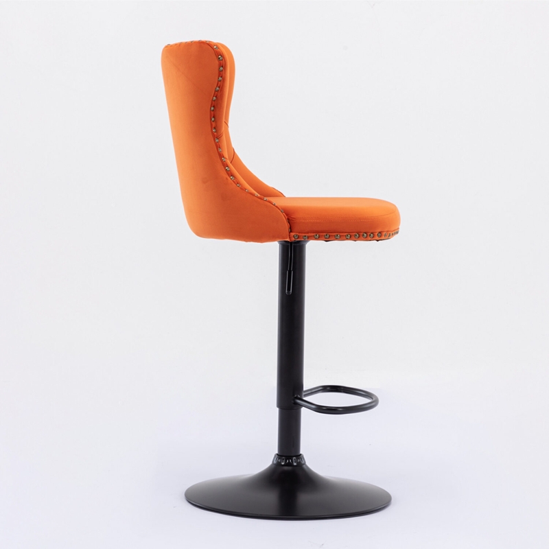 Swivel Bar Stool, Wingback Silhouette, Nailhead Trim