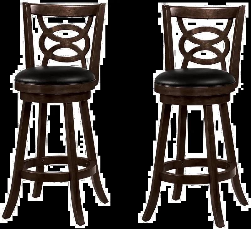 Swivel Bar Stool with Interlocking Oval Back in Espresso Finish