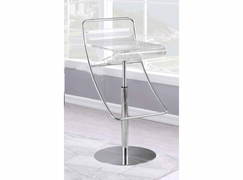 Swivel Bar Stool with Wraparound Metal Frame & Telescoping Pedestal