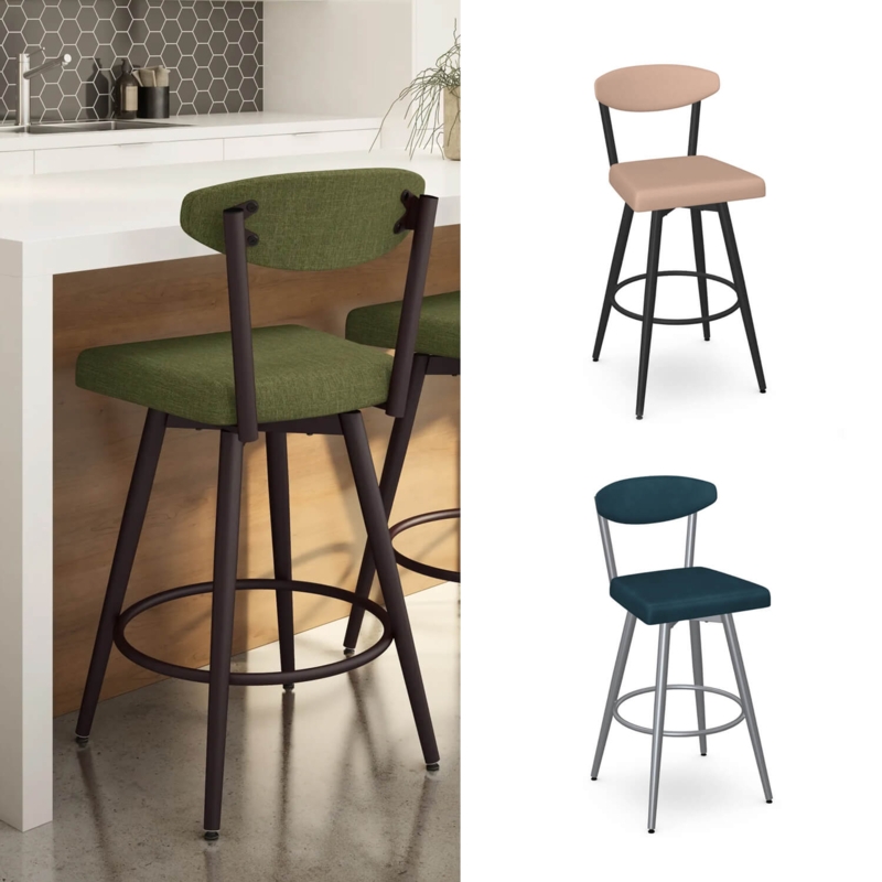 Swivel Barstool Tubular Metal Frame with Bean Backrest Design
