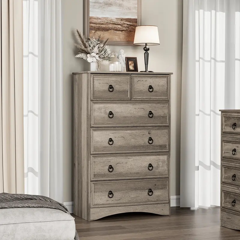 Tall Chest Black Ring Pulls with Arched Base, Modern Farmhouse Style