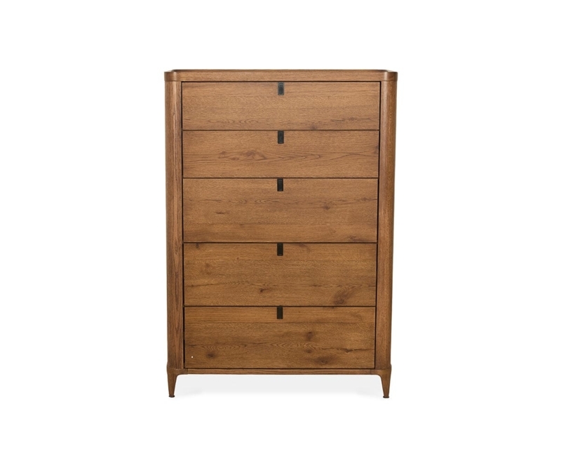 Tall Dresser Rounded Corners Minimalist Pulls Tapered Legs Scandinavian