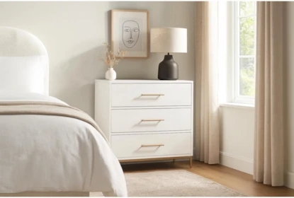 Three-Drawer Dresser With Slim Gold Bar Pulls