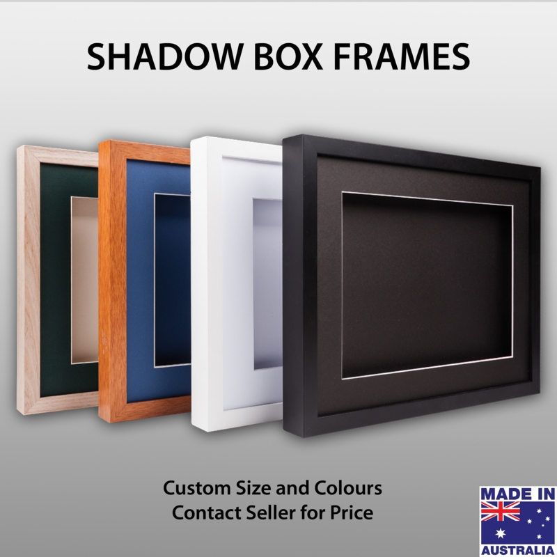 Timber Shadow Box Frames Deep Profile Contrasting Interior Mats