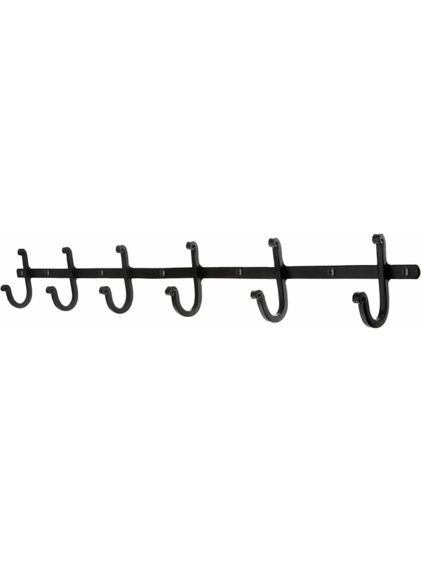 Traditional Coat Rack Matte Finish Scrolled Tops Six Hooks Farmhouse