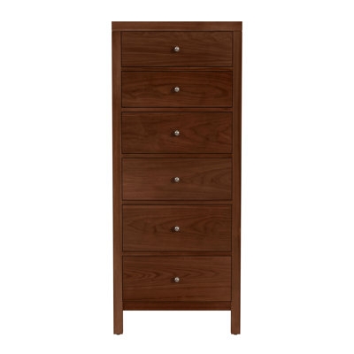 Traditional Lingerie Chest Six Drawers Warm Wood