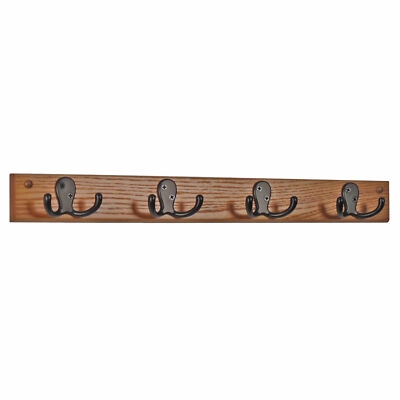 Traditional Rustic Wall Mounted Coat Rack, Horizontal Grain Base