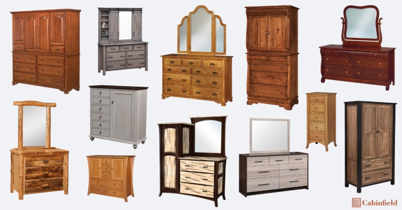 Traditional Wooden Dresser Styles: Varied Stains and Attached Mirrors