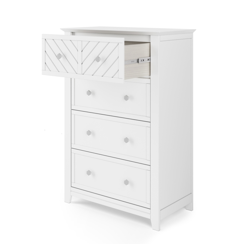 Transitional Chest, Hexagonal Knobs, Chevron Patterned Front