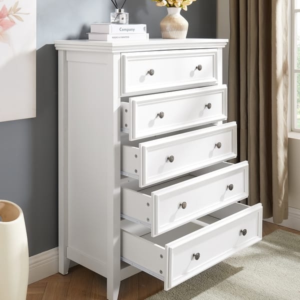 Transitional Chest of Drawers with Recessed Panels