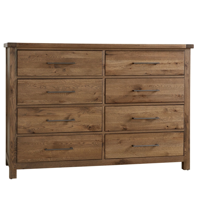 Transitional Dresser Visible Joinery Black Metal Pulls