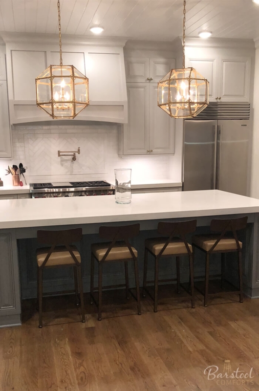 Transitional Low Back Bar Stools: Distinctive Cross-Back Frame