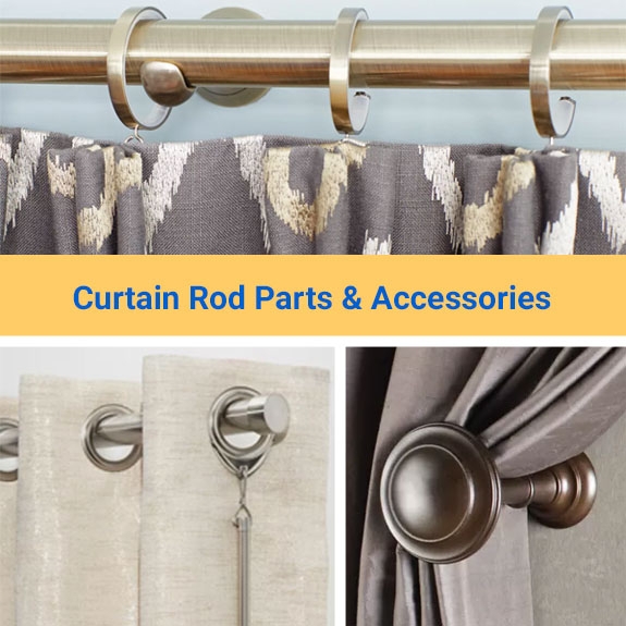 Transitional Metal Curtain Hardware in Mixed Metallic Finishes