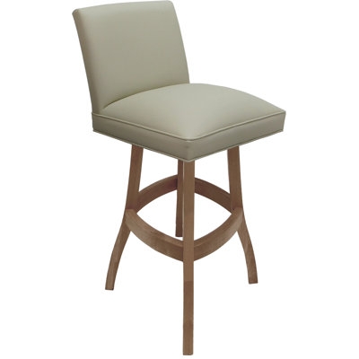 Transitional Swivel Bar Stool Beige with Arc Footrest