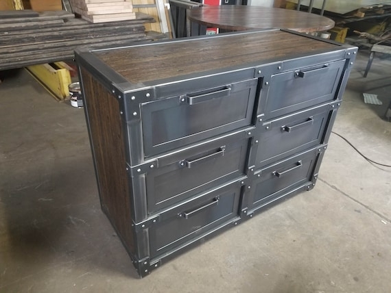 Upcycled-Look Dresser with Angle Iron Frame