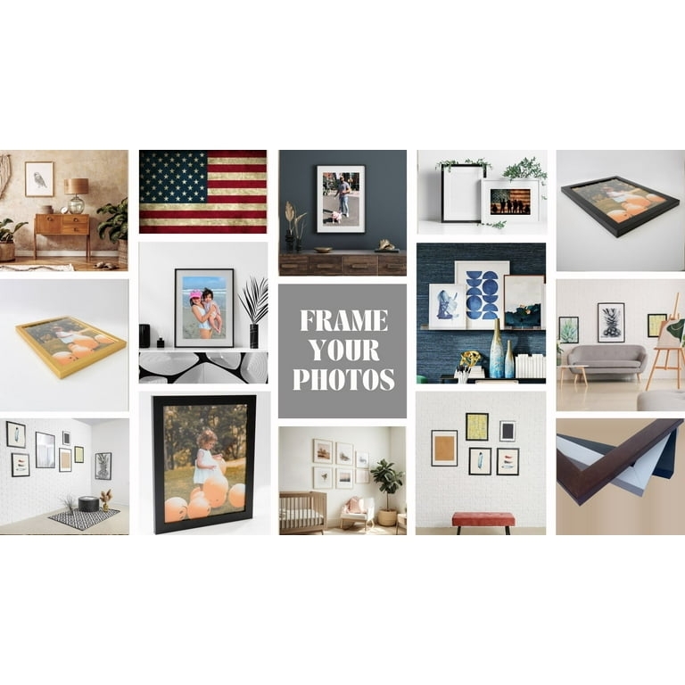 Versatile Multi-Size Picture Frame Set, Thin Profile Gallery Layout