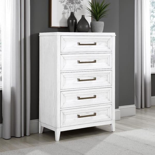 Vertical Chest Of Drawers with Beveled Fronts & Bar Pulls.