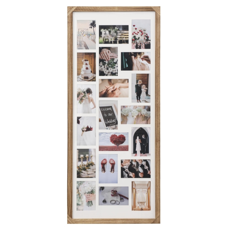 Vertical Collage Frame, Carbonized Brown Finish, 20 Openings