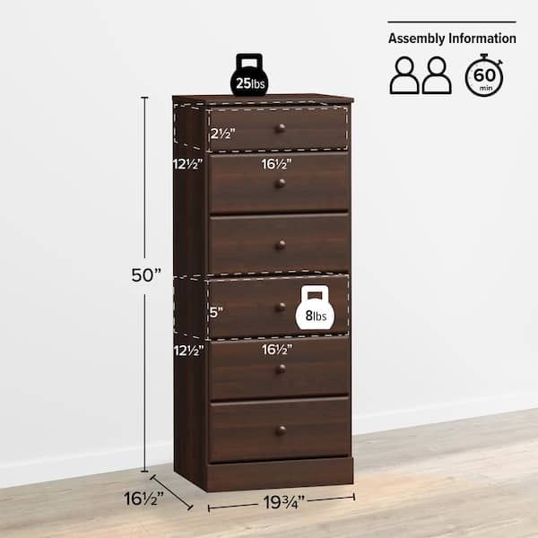 Vertical Six-Drawer Chest with Ultra-Narrow Silhouette