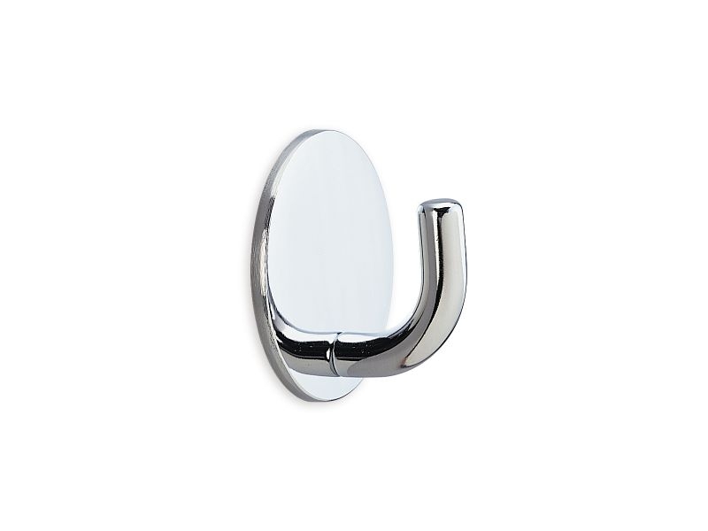 Wall Hook Polished Chrome Circular Base Modern Curved Design