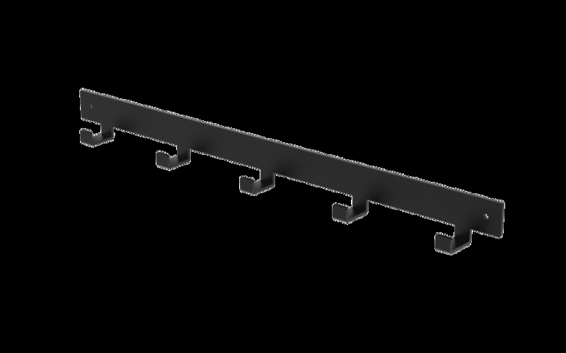 Wall Hook Rack Matte Black Metal Five Upward Curved Hooks