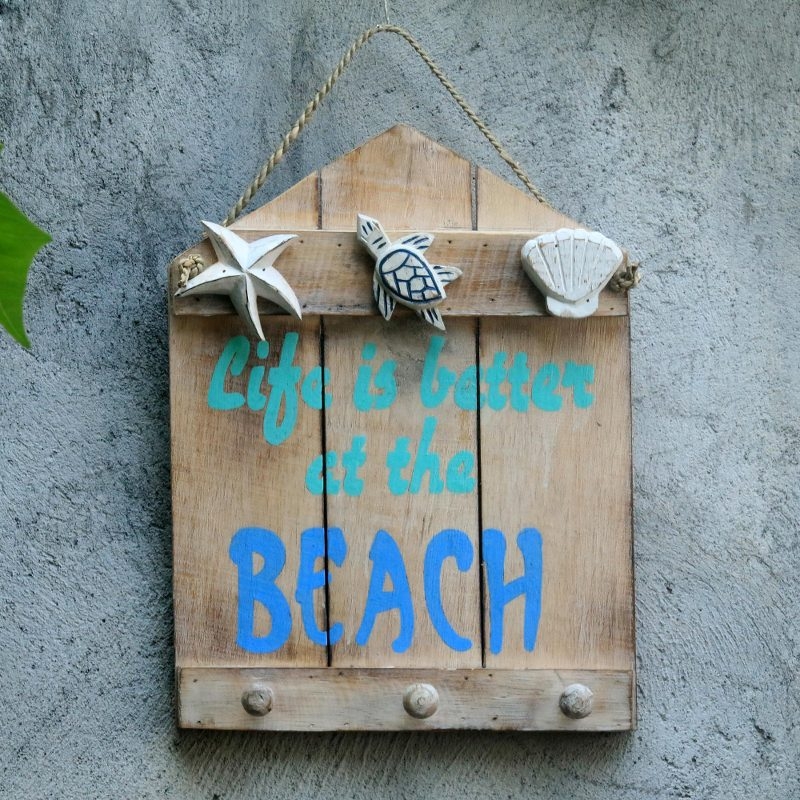 Wall Hooks, Nautical Carvings, Hand Painted Lettering, Distressed Wood Nautical Plaque.