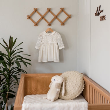 Wall Mounted Coat Rack Accordion Design Hazelnut Finish Boho