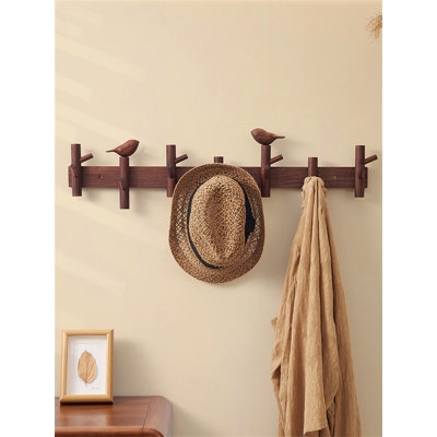 Wall Mounted Coat Rack Branch Like Pegs Wood Toned Organic Modern