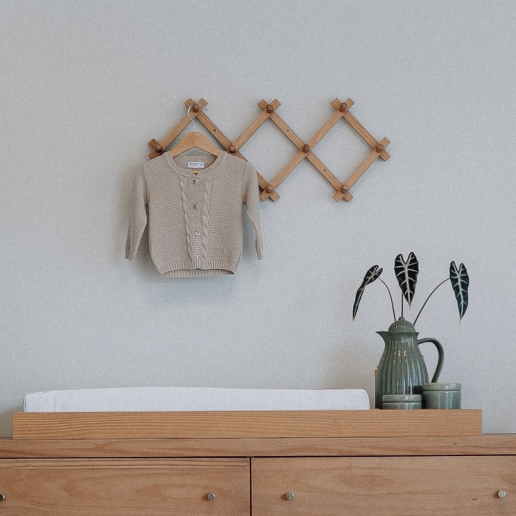 Wall Mounted Coat Rack Expandable Frame Hazelnut Nursery Styling