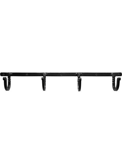 Wall Mounted Coat Rack Matte Black Metal Twisted Hooks Industrial