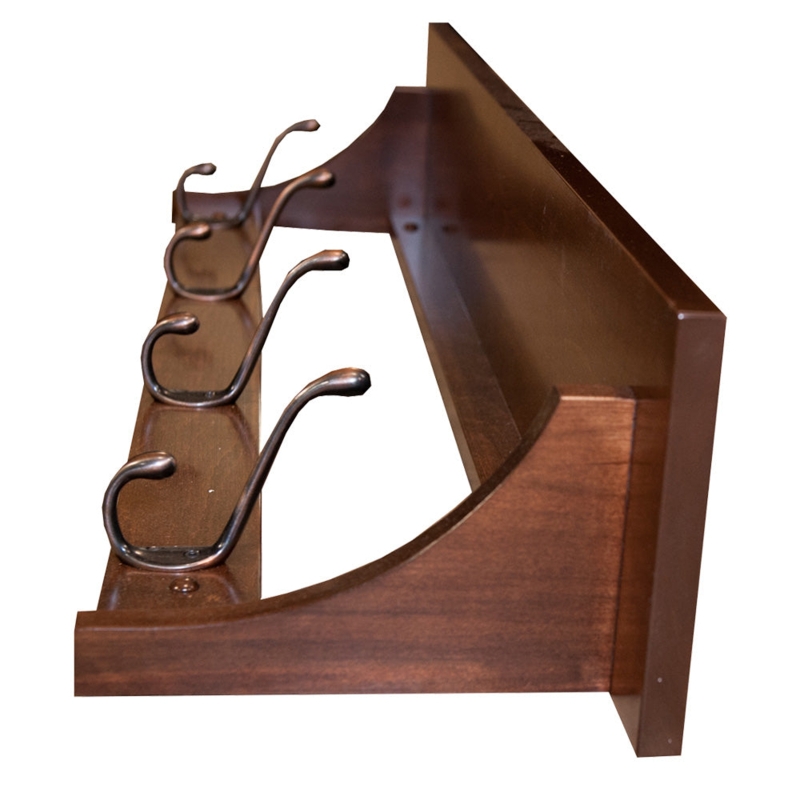 Wall Mounted Coat Rack Shaker Traditional Curved Brackets Top Shelf