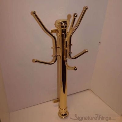 Wall Rack Polished Brass Vertical Mount Ball Finials