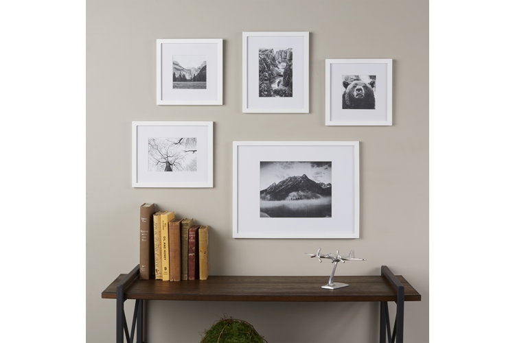 White Gallery Wall Frame Set, Asymmetrical Layout