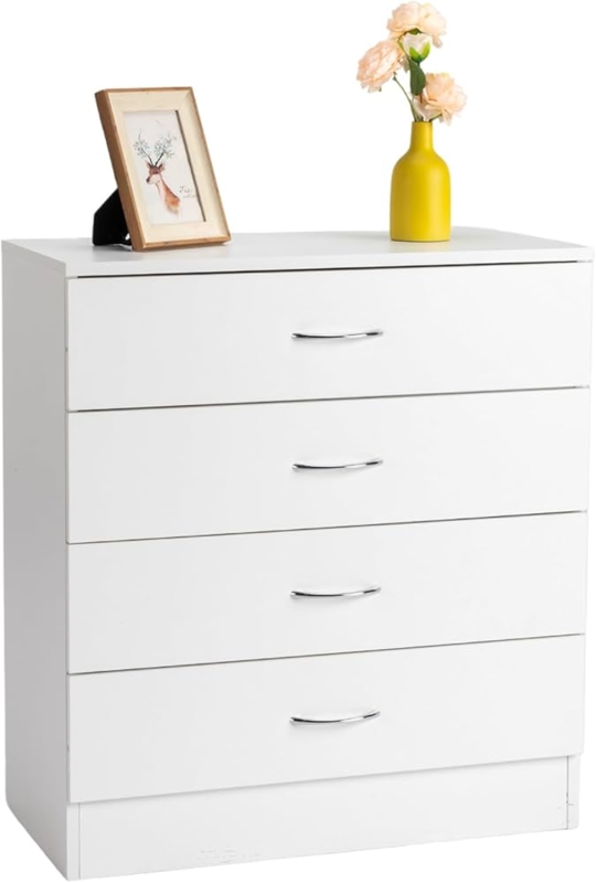 White Nursery 4-Drawer Chest with Plinth Base