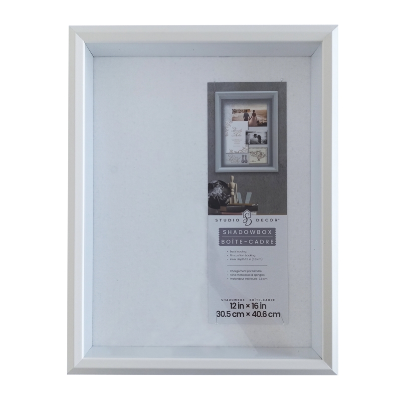 White Shadow Box with 1.5 Inch Deep Pinnable Backing