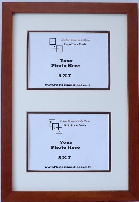 Wood Frame Dark Mat Border Classic Double Matted Display