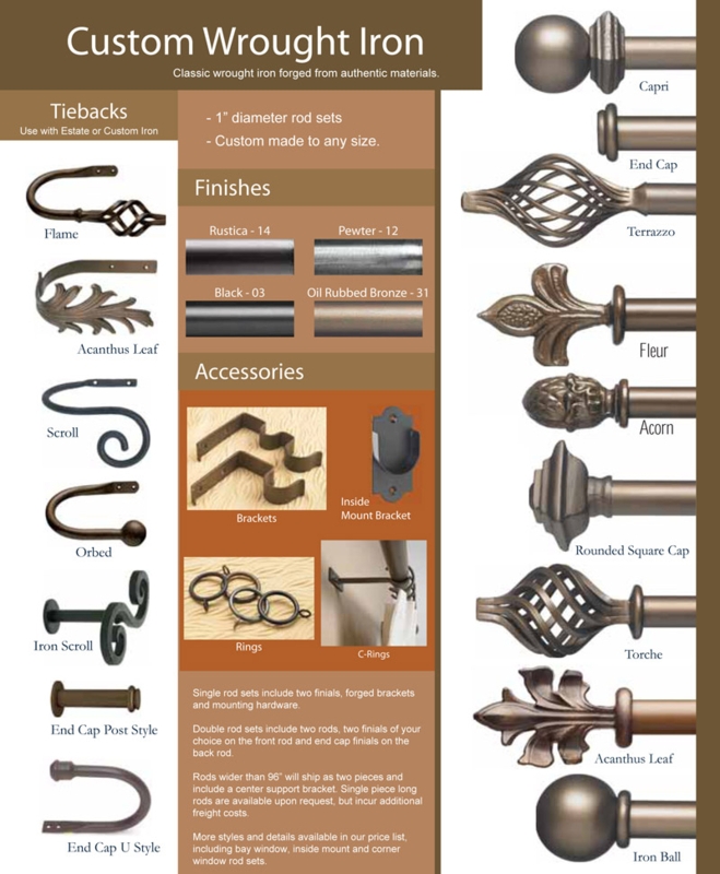 Wrought Iron Curtain Hardware for Custom Drapery Installations