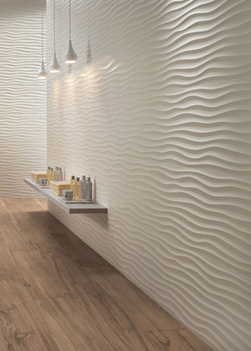 3D Wavy Wall Tile Teardrop Pendants Floating Shelf