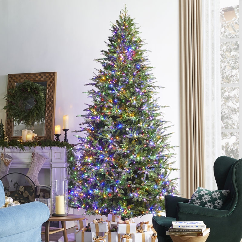 9ft Artificial Fir Tree Multi-Color Pre-Lit Full Profile