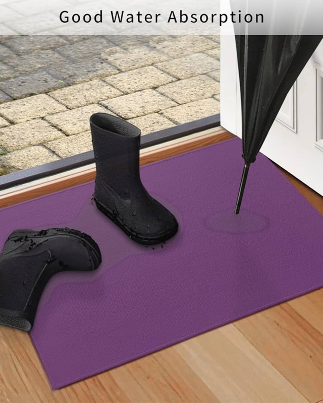 Absorbent Doormat Solid Surface Low Profile Practical Mudroom Rug