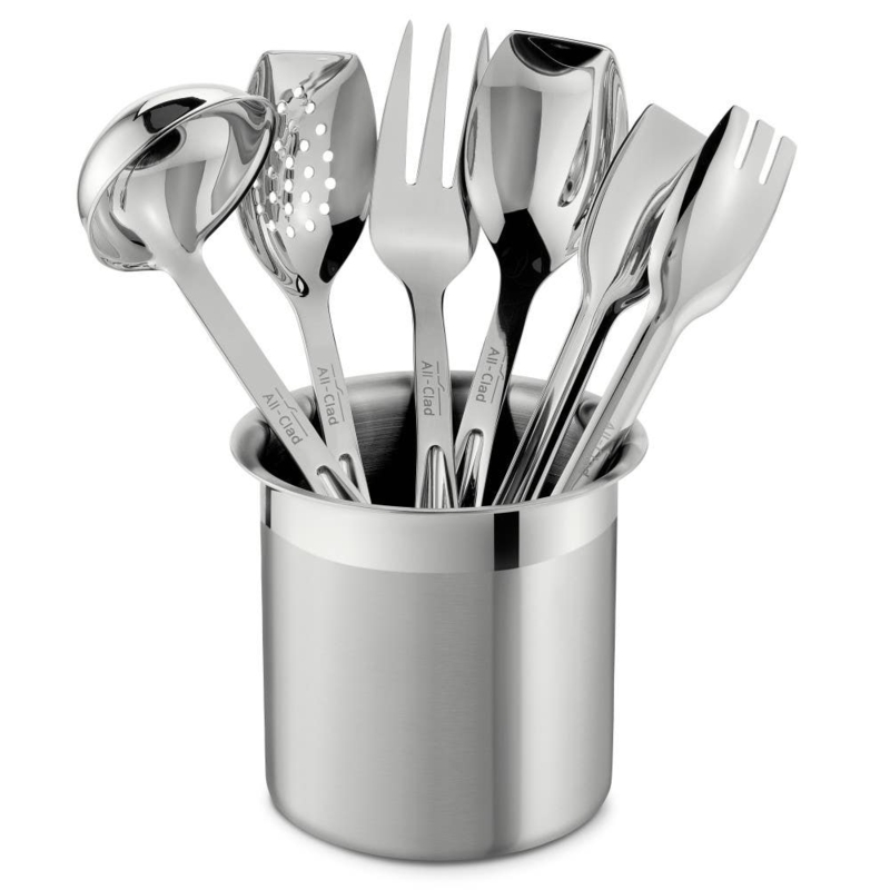 All-Clad Cooking Utensil Set, Polished with Canister