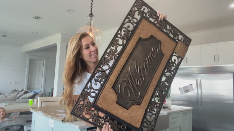 Antique Bronze Doormat, Raised Welcome Plaque, Filigree Frame