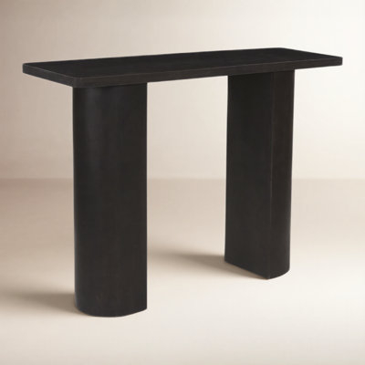 Architectural Console Table Pill-Shaped Legs in Matte Charcoal Finish