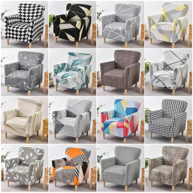 Armchair Slipcover Modern Geometric Patterns Stretch Fit Washable