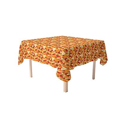 Autumn Abstract Leaf Pattern Square Tablecloth Warm Seasonal