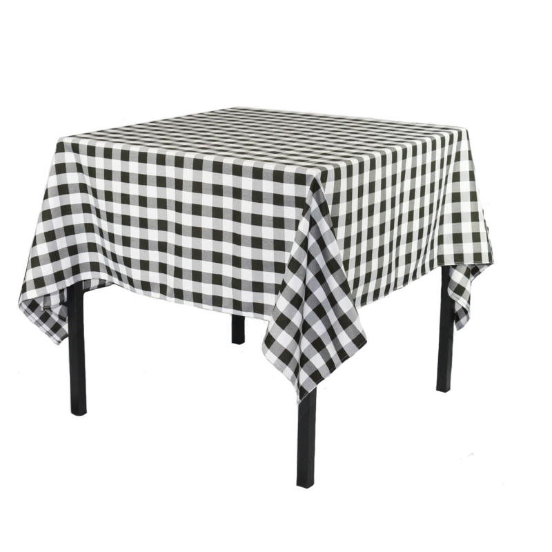 Black and White Gingham Tablecloth for Farmhouse Dining