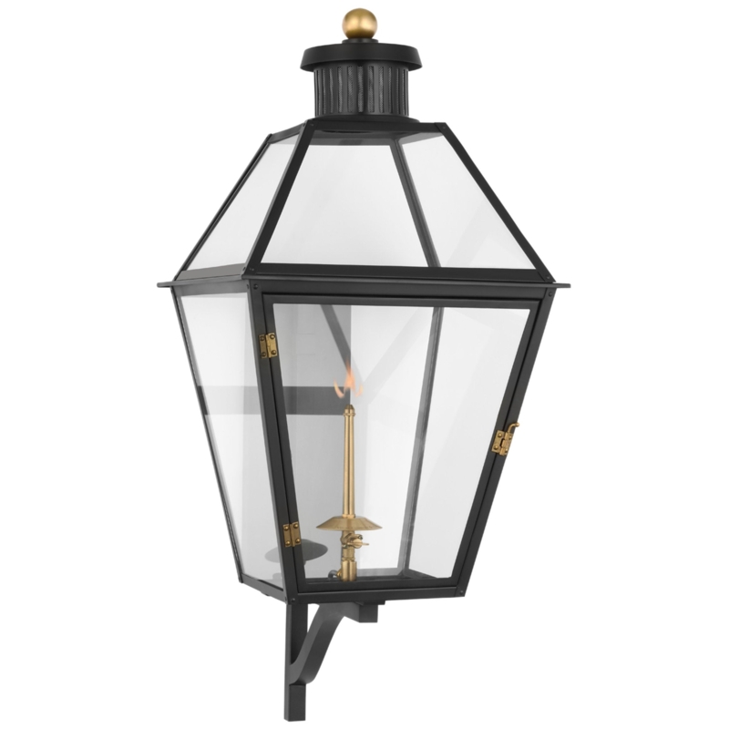 Bracketed Mounting Outdoor Wall Lantern with Gas Burner
