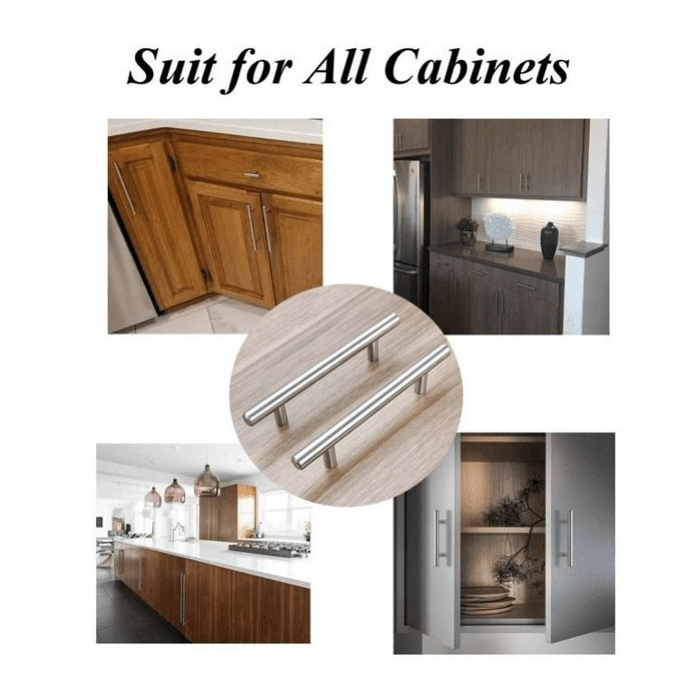 Cabinet Handle T-Bar Silhouette Brushed Finish Contemporary